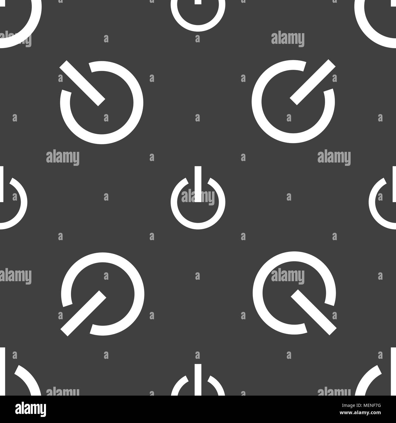 Power icon sign. Seamless pattern on a gray background. Vector ...