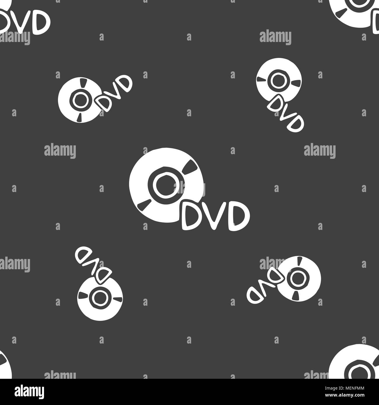dvd icon sign. Seamless pattern on a gray background. Vector ...