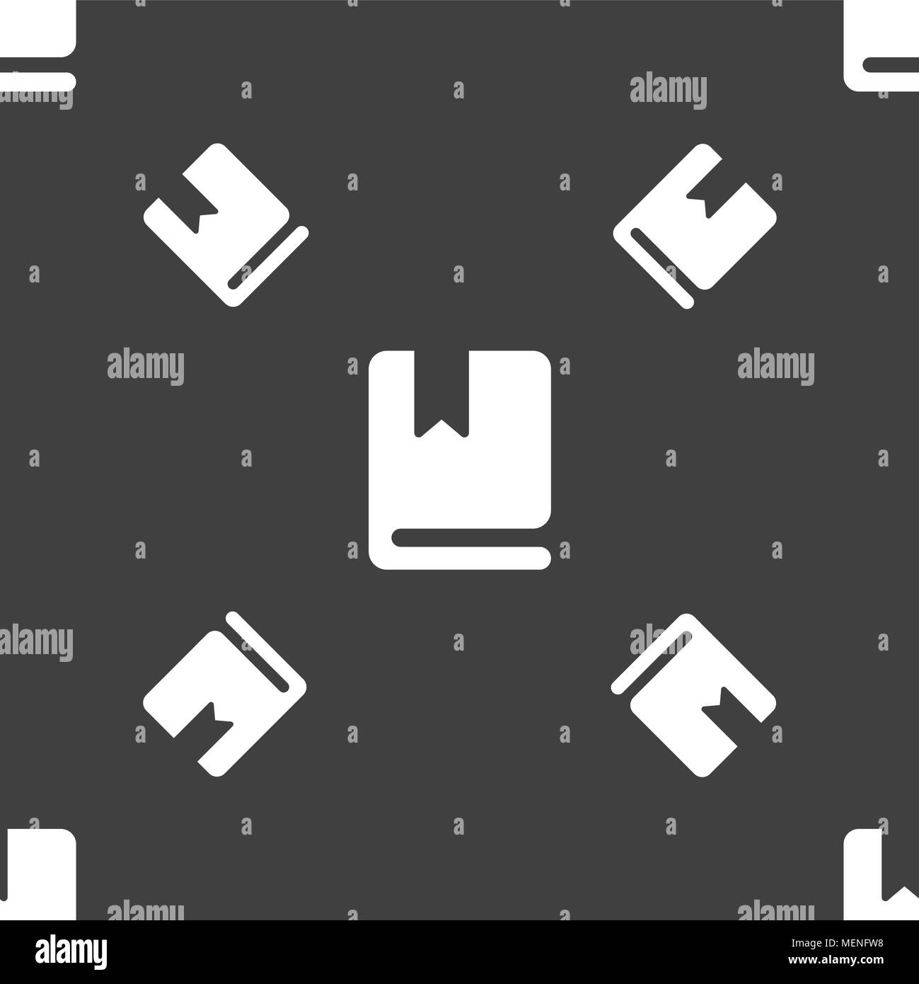 bookmark icon sign. Seamless pattern on a gray background. Vector ...