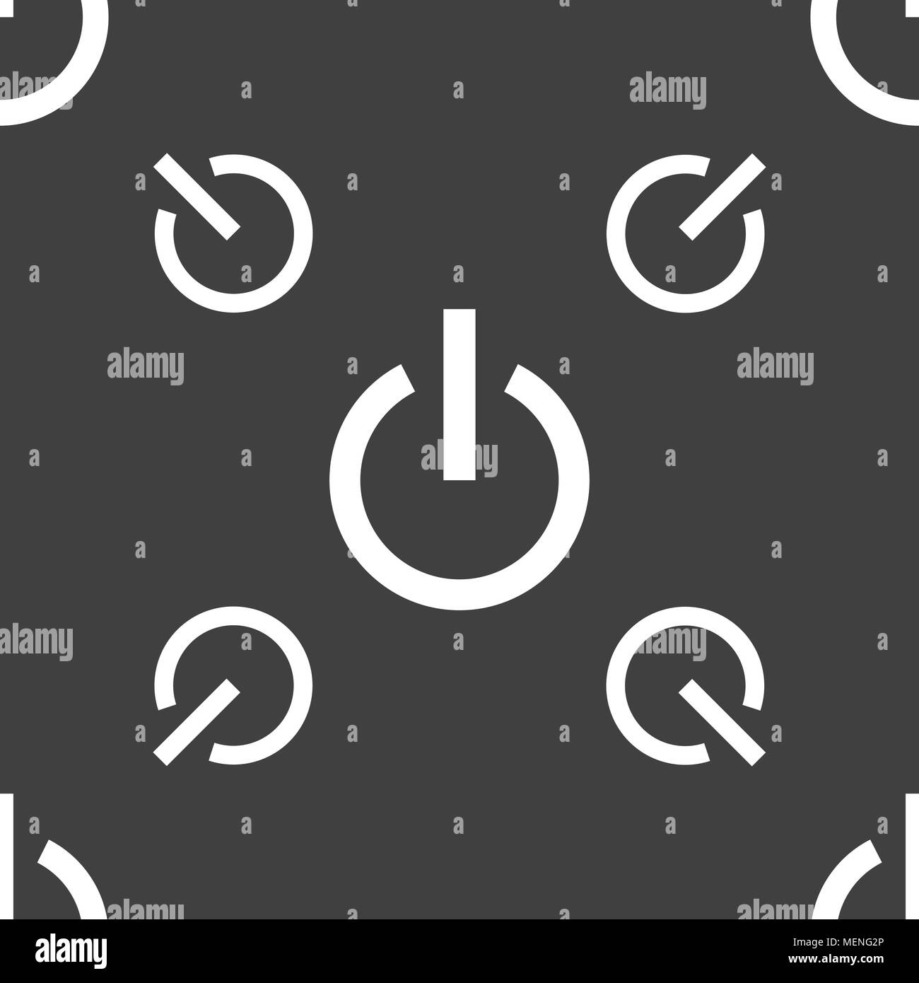 Power icon sign. Seamless pattern on a gray background. Vector ...