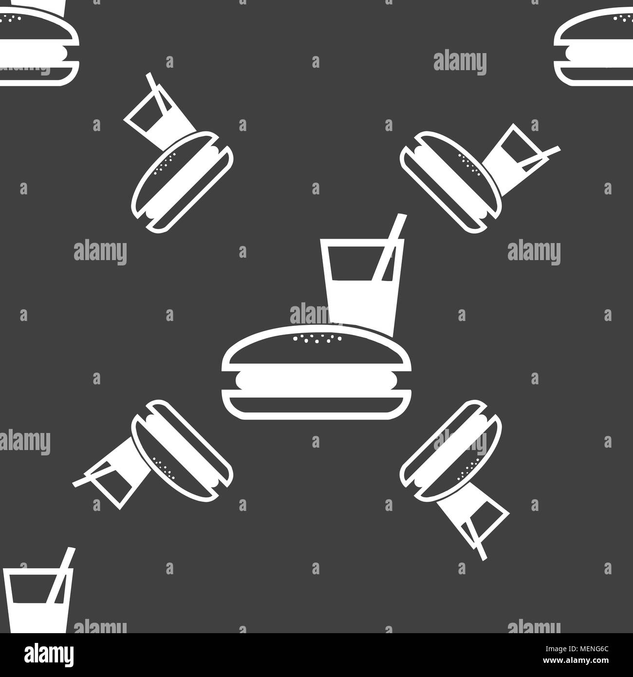 lunch box icon sign. Seamless pattern on a gray background. Vector illustration Stock Vector