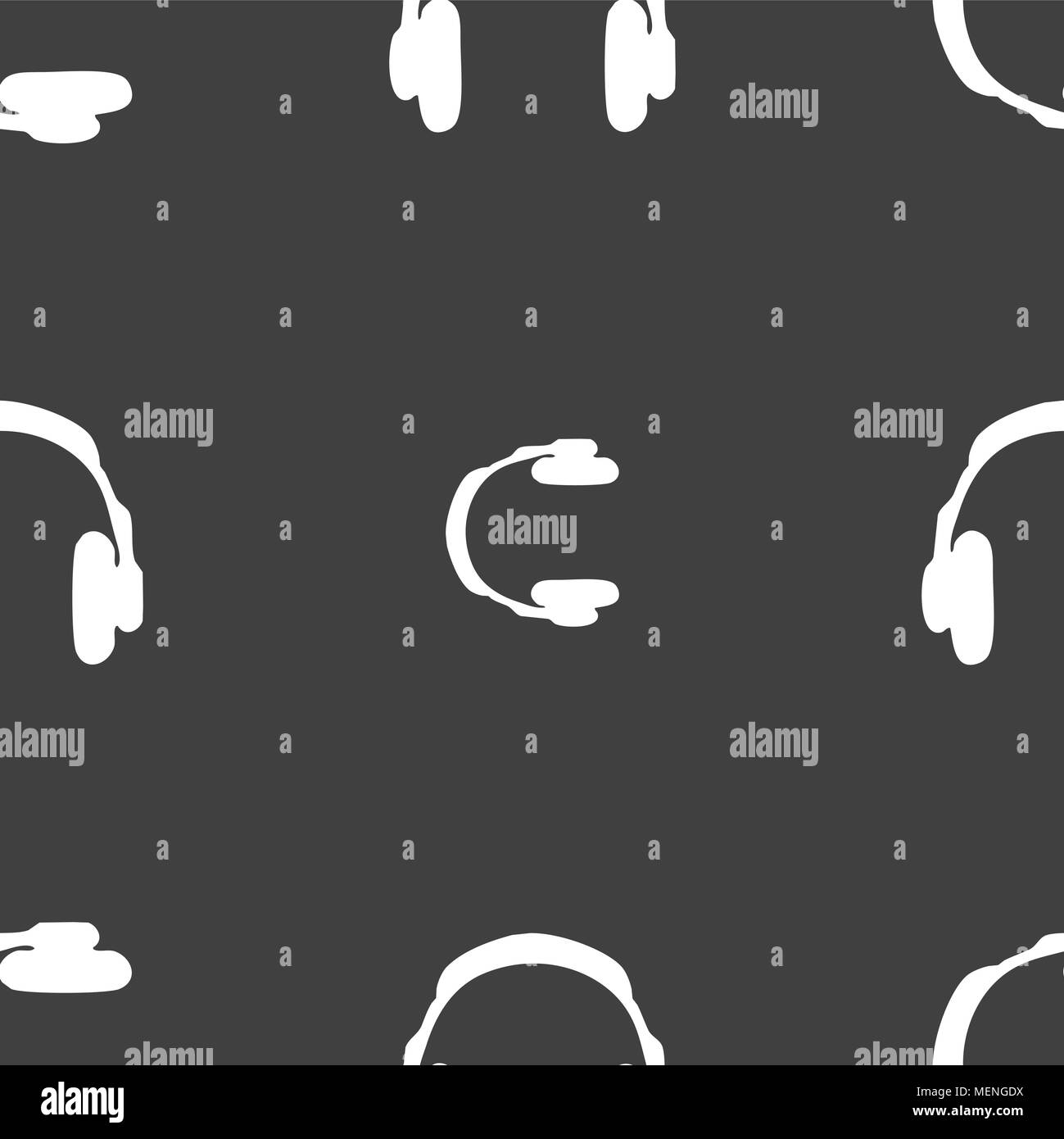 headsets icon sign. Seamless pattern on a gray background. Vector illustration Stock Vector