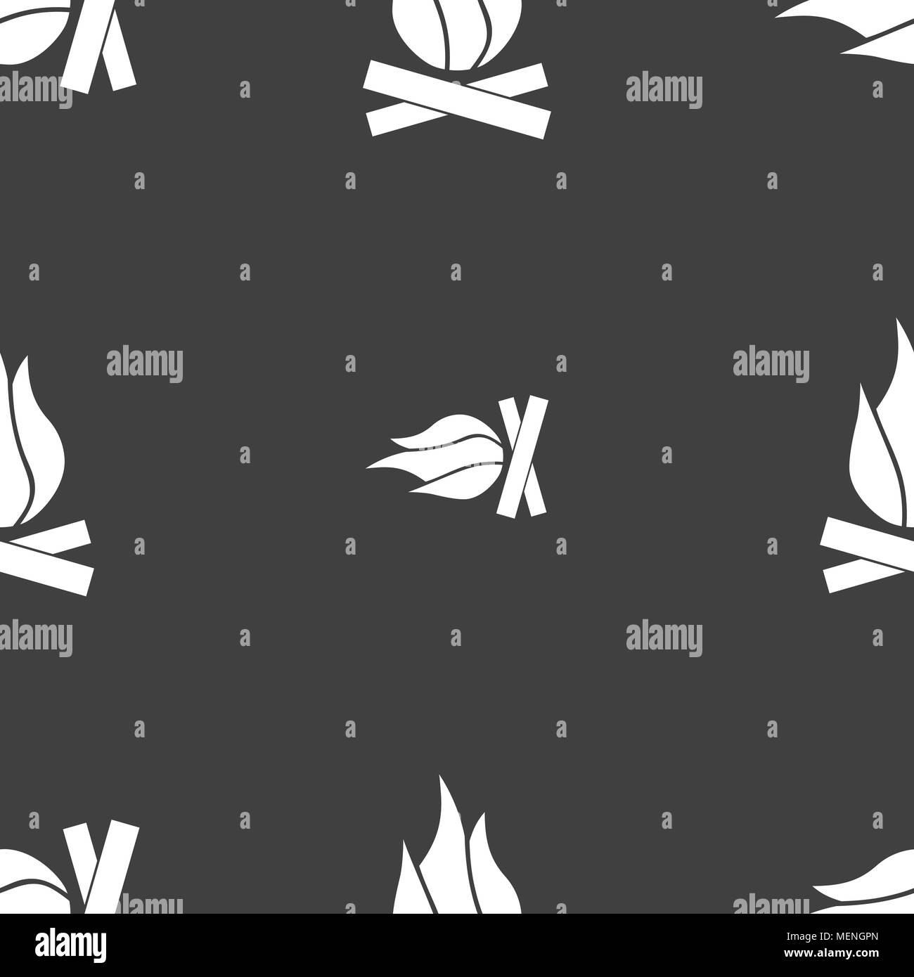 A fire icon sign. Seamless pattern on a gray background. Vector ...