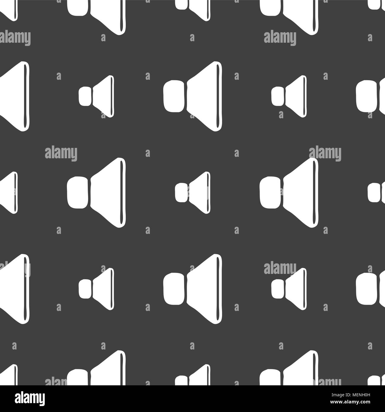 volume, sound icon sign. Seamless pattern on a gray background. Vector ...