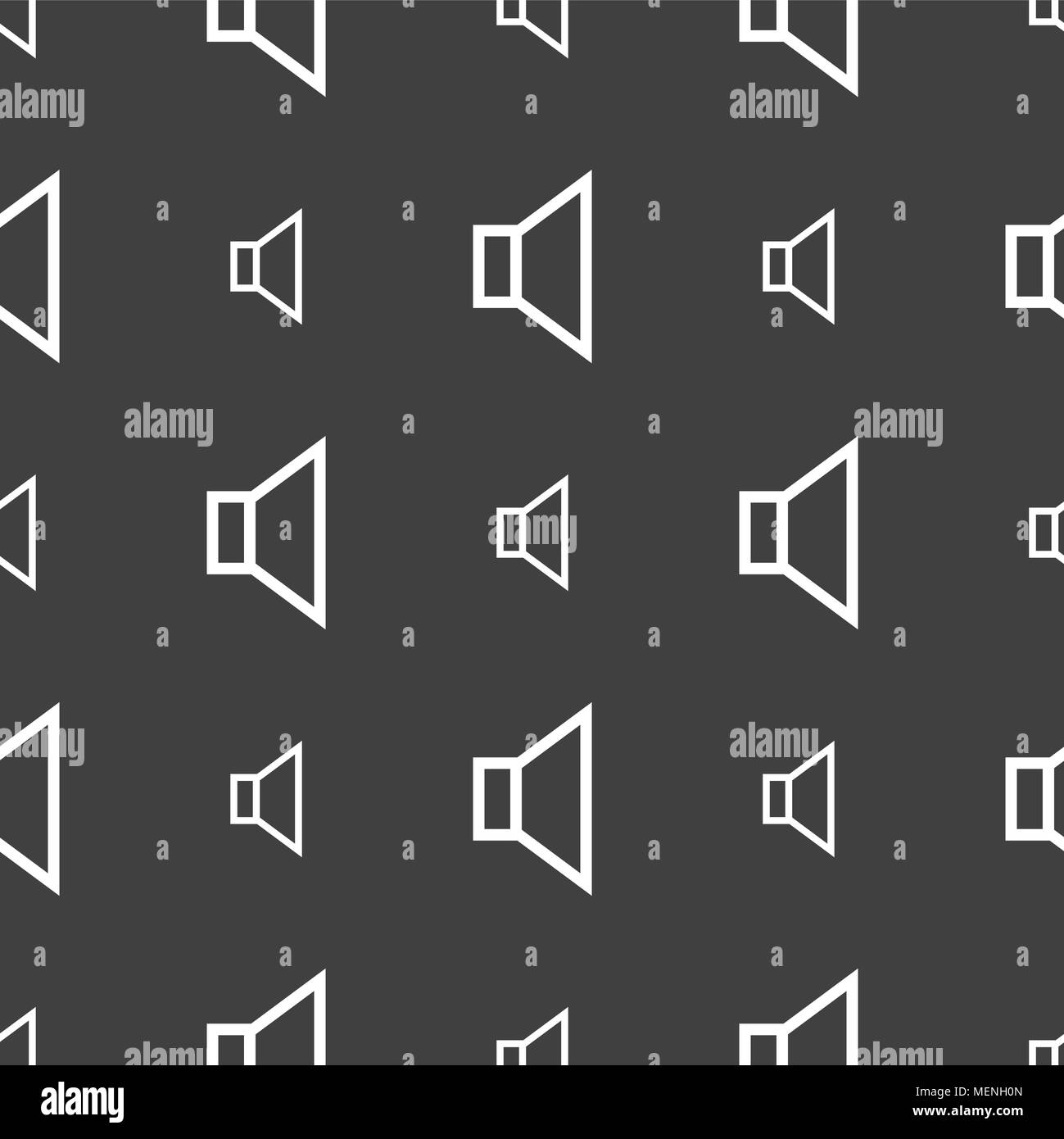 volume, sound icon sign. Seamless pattern on a gray background. Vector ...
