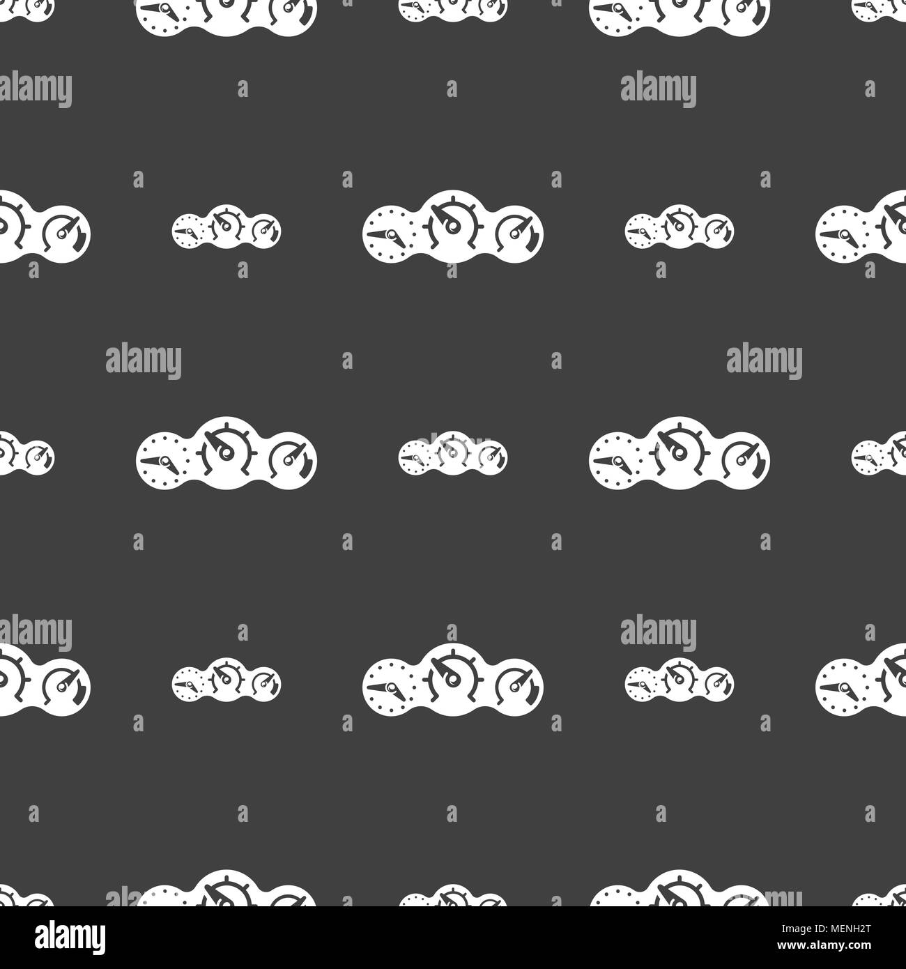 speed, speedometer icon sign. Seamless pattern on a gray background ...