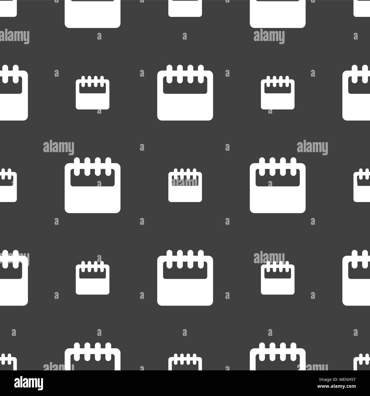Notepad, calendar icon sign. Seamless pattern on a gray background. Vector illustration Stock Vector
