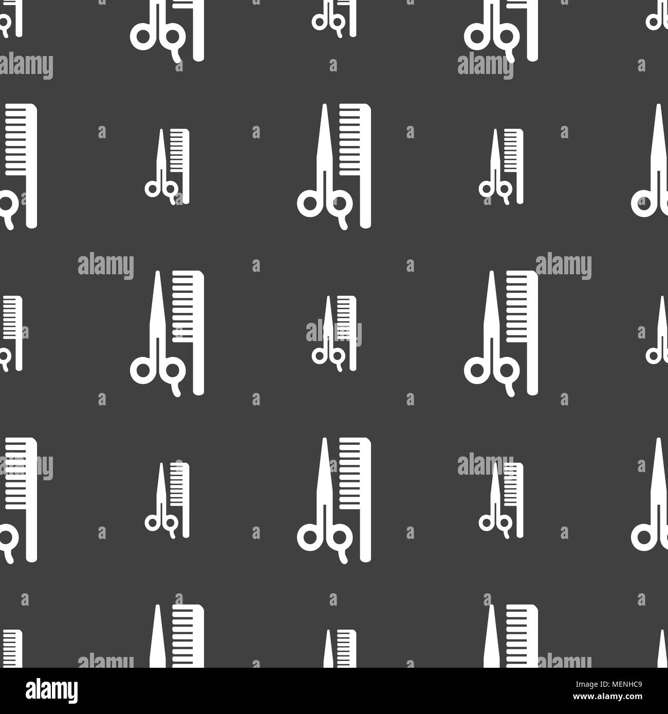 hair icon sign. Seamless pattern on a gray background. Vector ...