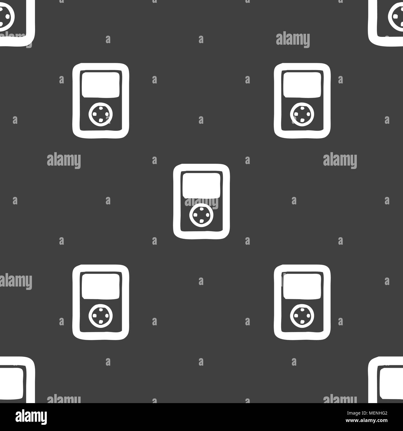 Tetris, video game console icon sign. Seamless pattern on a gray ...