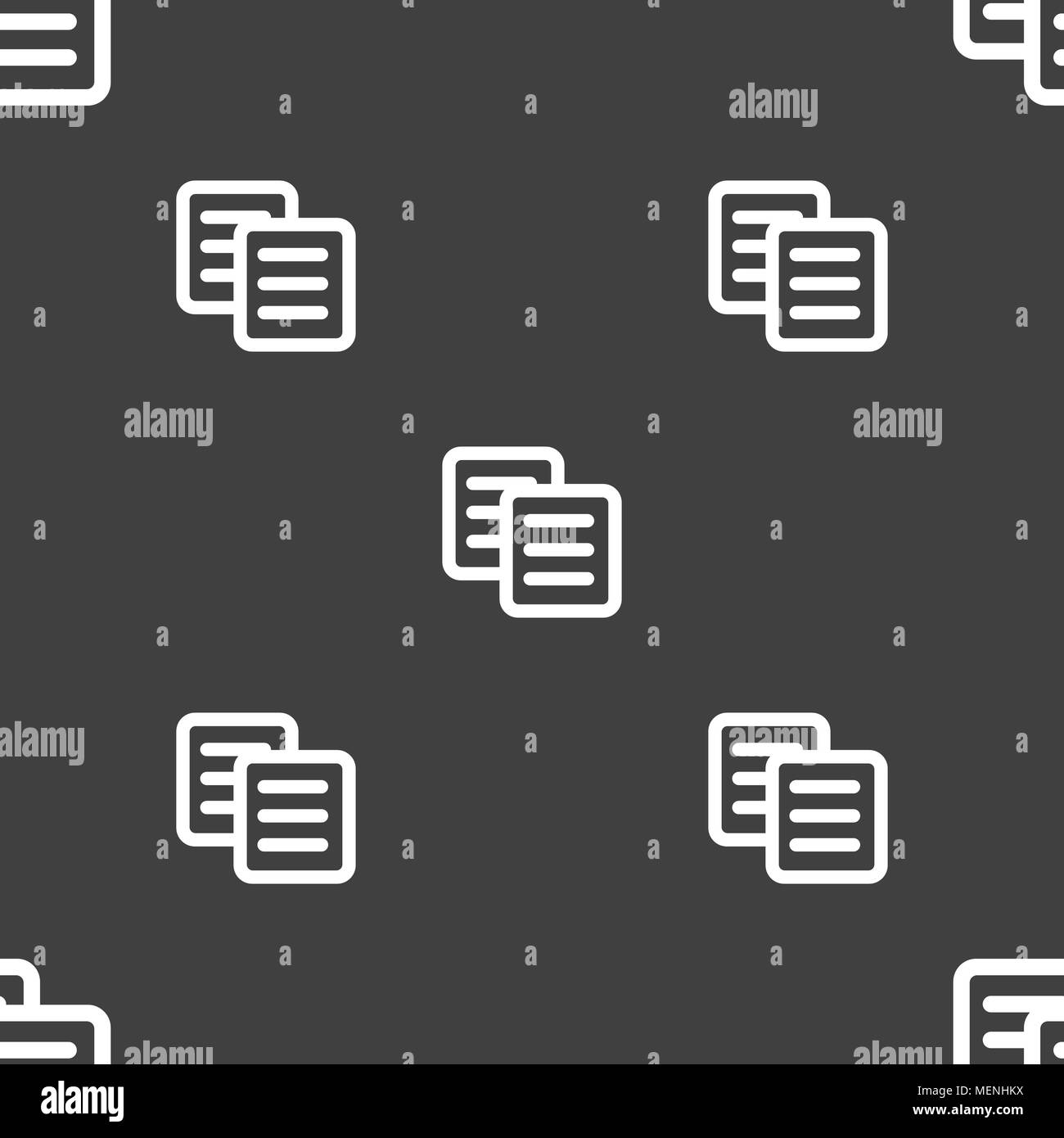 copy icon sign. Seamless pattern on a gray background. Vector ...