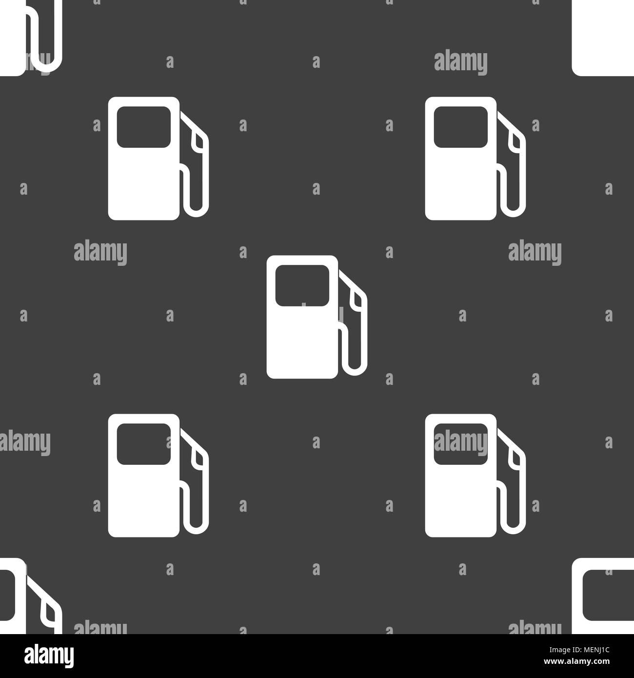 Auto gas station icon sign. Seamless pattern on a gray background ...