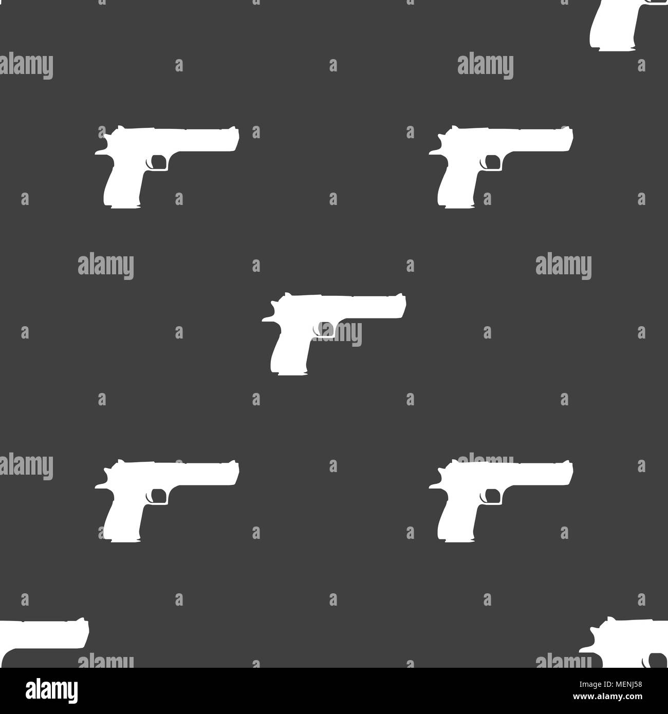 gun icon sign. Seamless pattern on a gray background. Vector ...