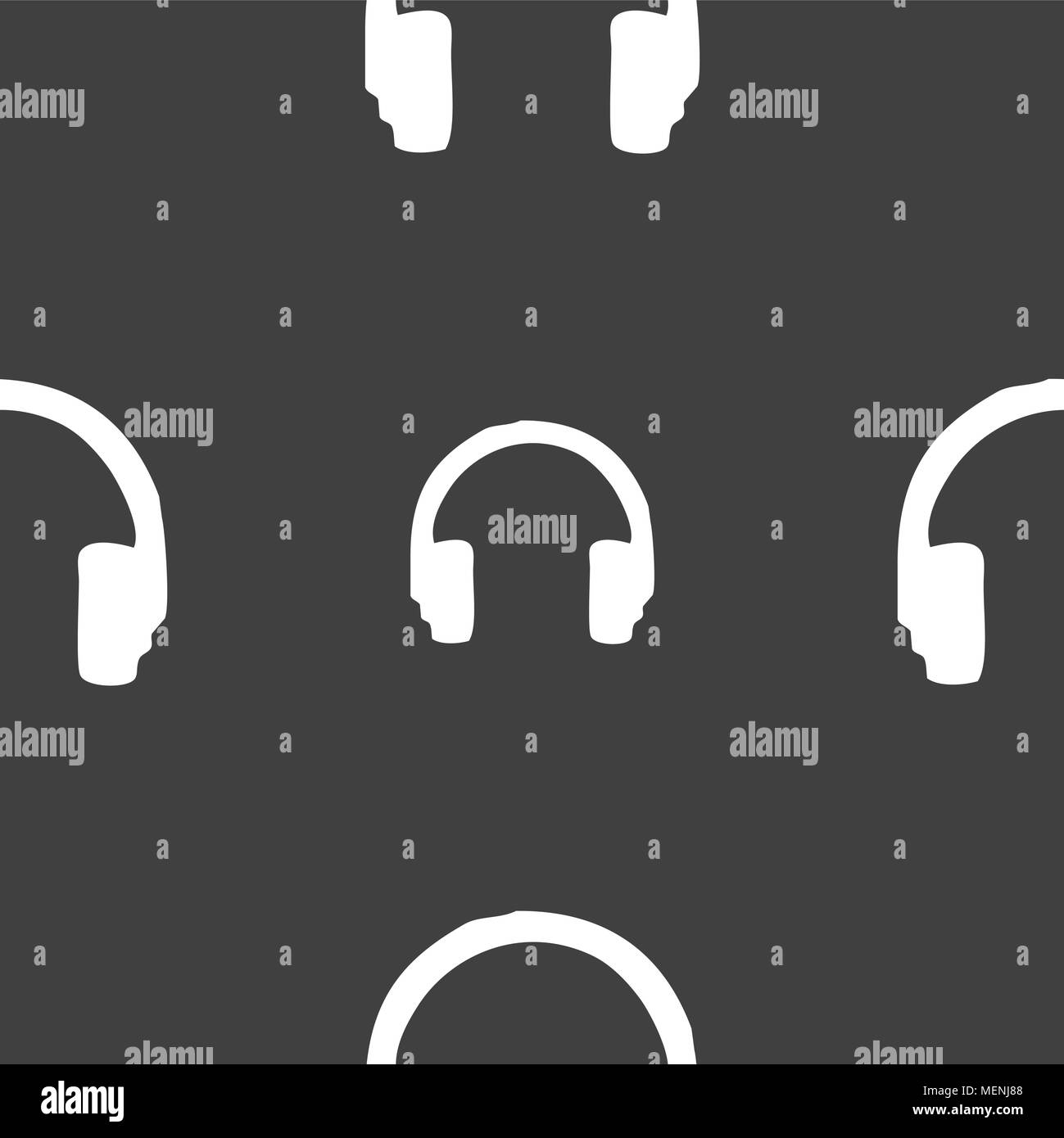 headsets icon sign. Seamless pattern on a gray background. Vector illustration Stock Vector