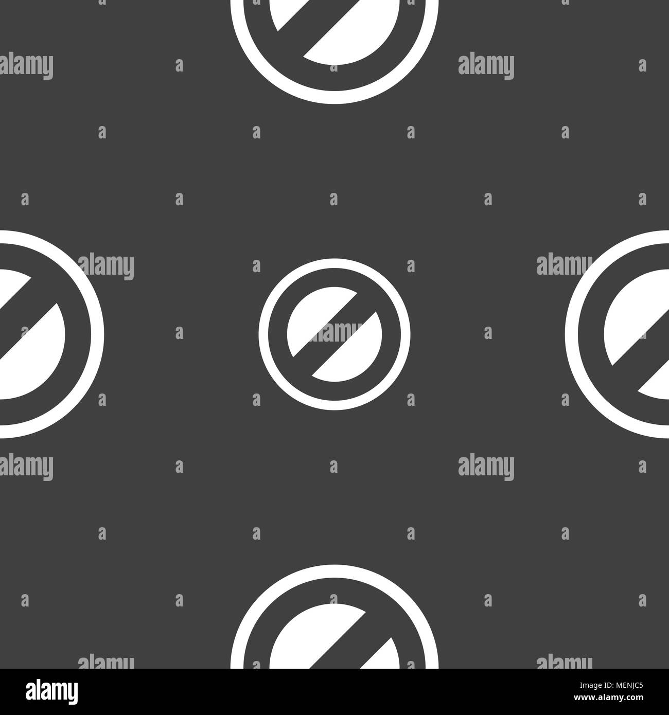 Cancel icon sign. Seamless pattern on a gray background. Vector ...