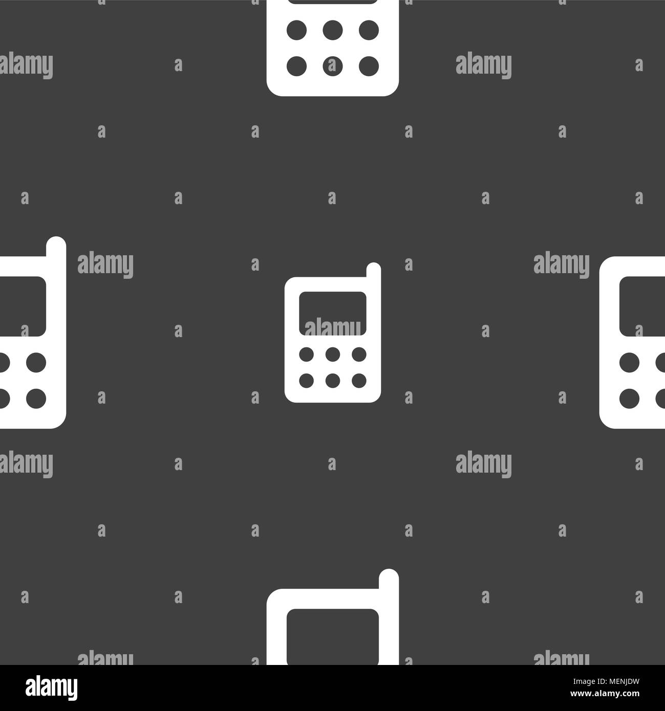mobile phone icon sign. Seamless pattern on a gray background. Vector ...