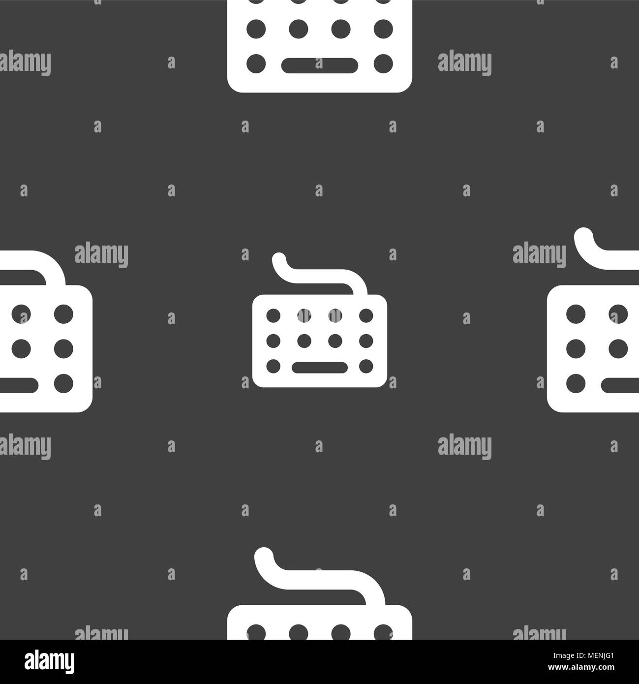 keyboard icon sign. Seamless pattern on a gray background. Vector ...