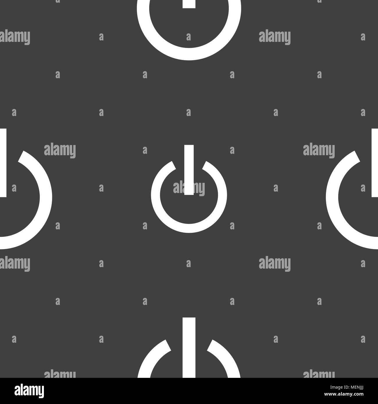 Power icon sign. Seamless pattern on a gray background. Vector ...