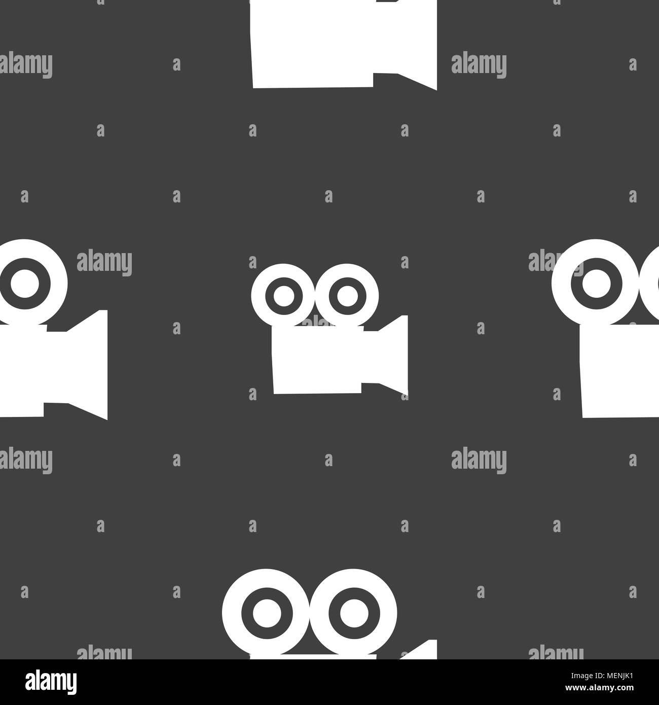 video camera icon sign. Seamless pattern on a gray background. Vector illustration Stock Vector