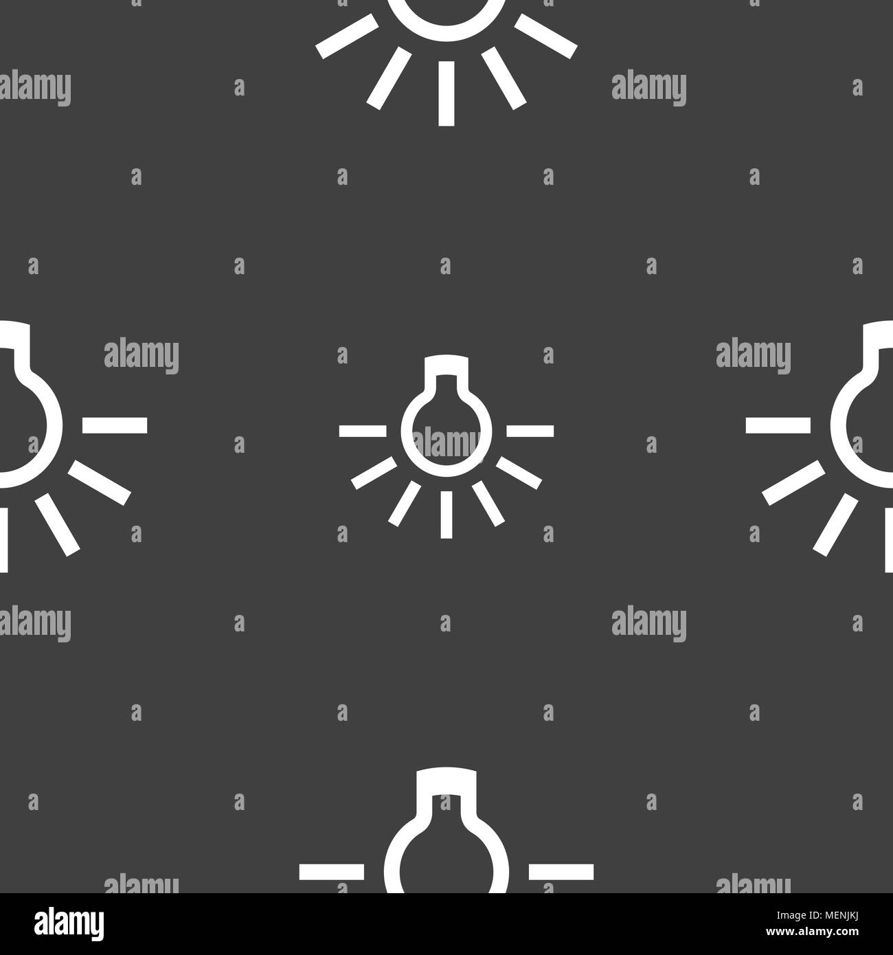 light bulb icon sign. Seamless pattern on a gray background. Vector ...
