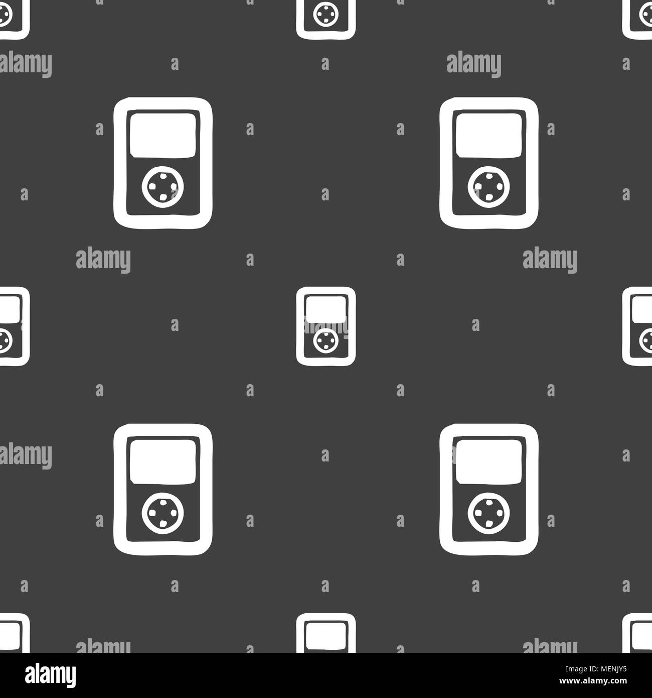 Tetris, video game console icon sign. Seamless pattern on a gray ...