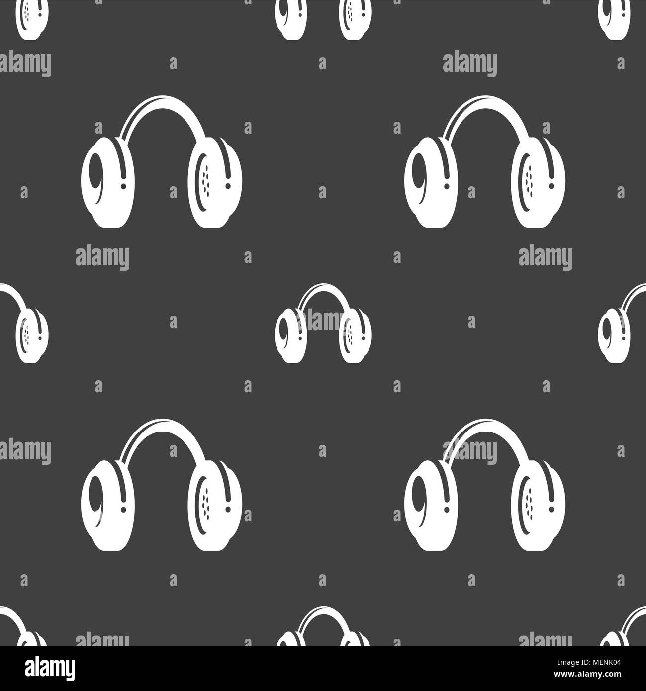 headsets icon sign. Seamless pattern on a gray background. Vector ...