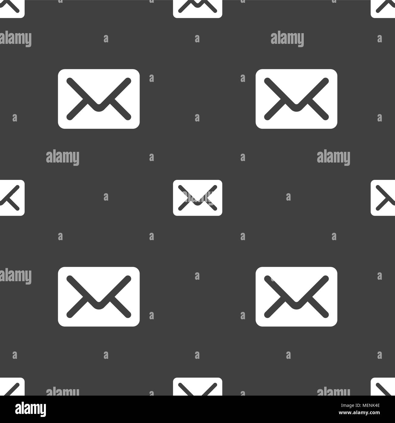 Mail, envelope, letter icon sign. Seamless pattern on a gray background ...