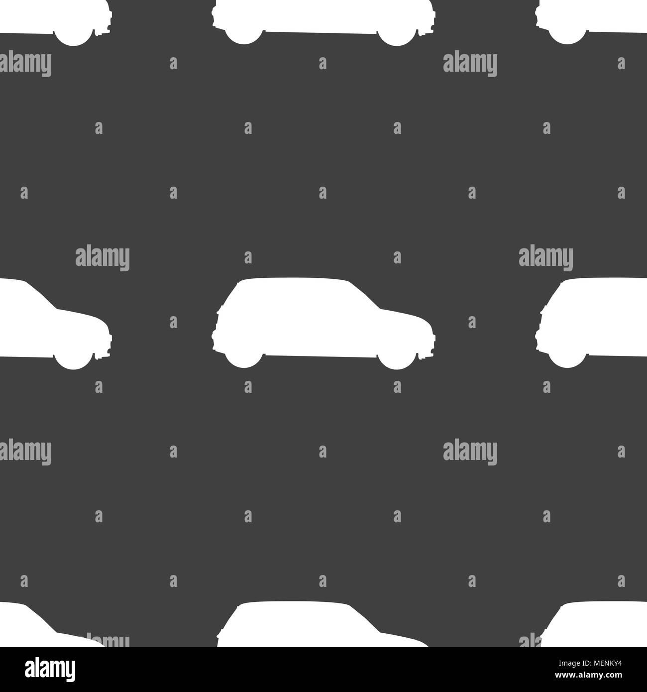 Jeep icon sign. Seamless pattern on a gray background. Vector illustration Stock Vector