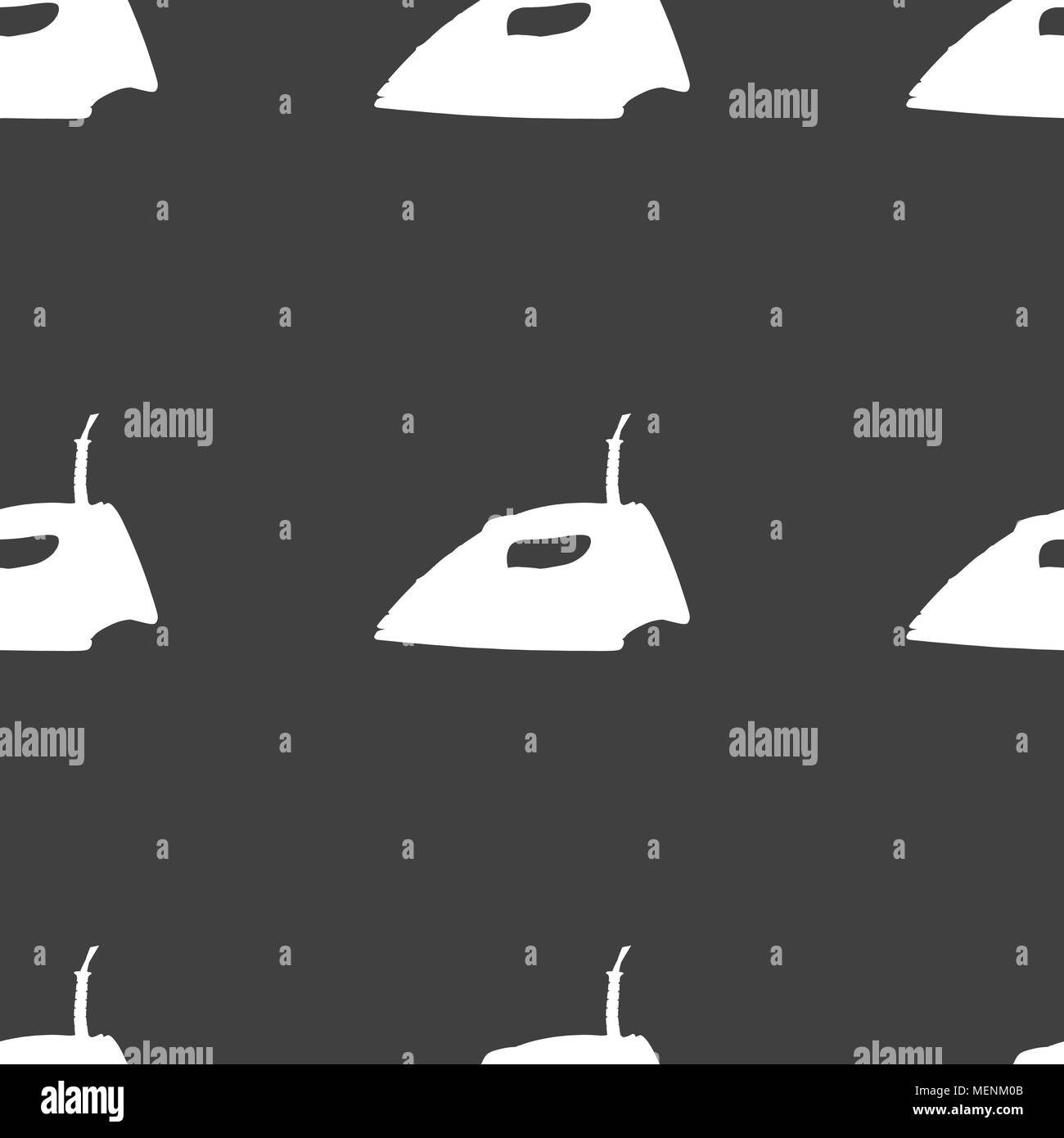 Iron icon sign. Seamless pattern on a gray background. Vector illustration Stock Vector