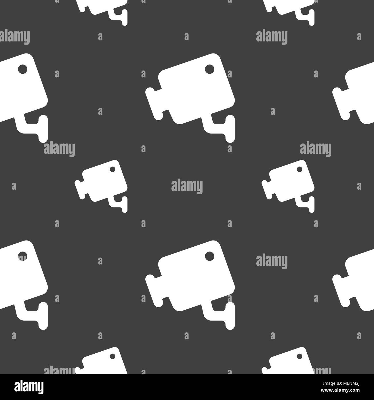 video camera icon sign. Seamless pattern on a gray background. Vector ...