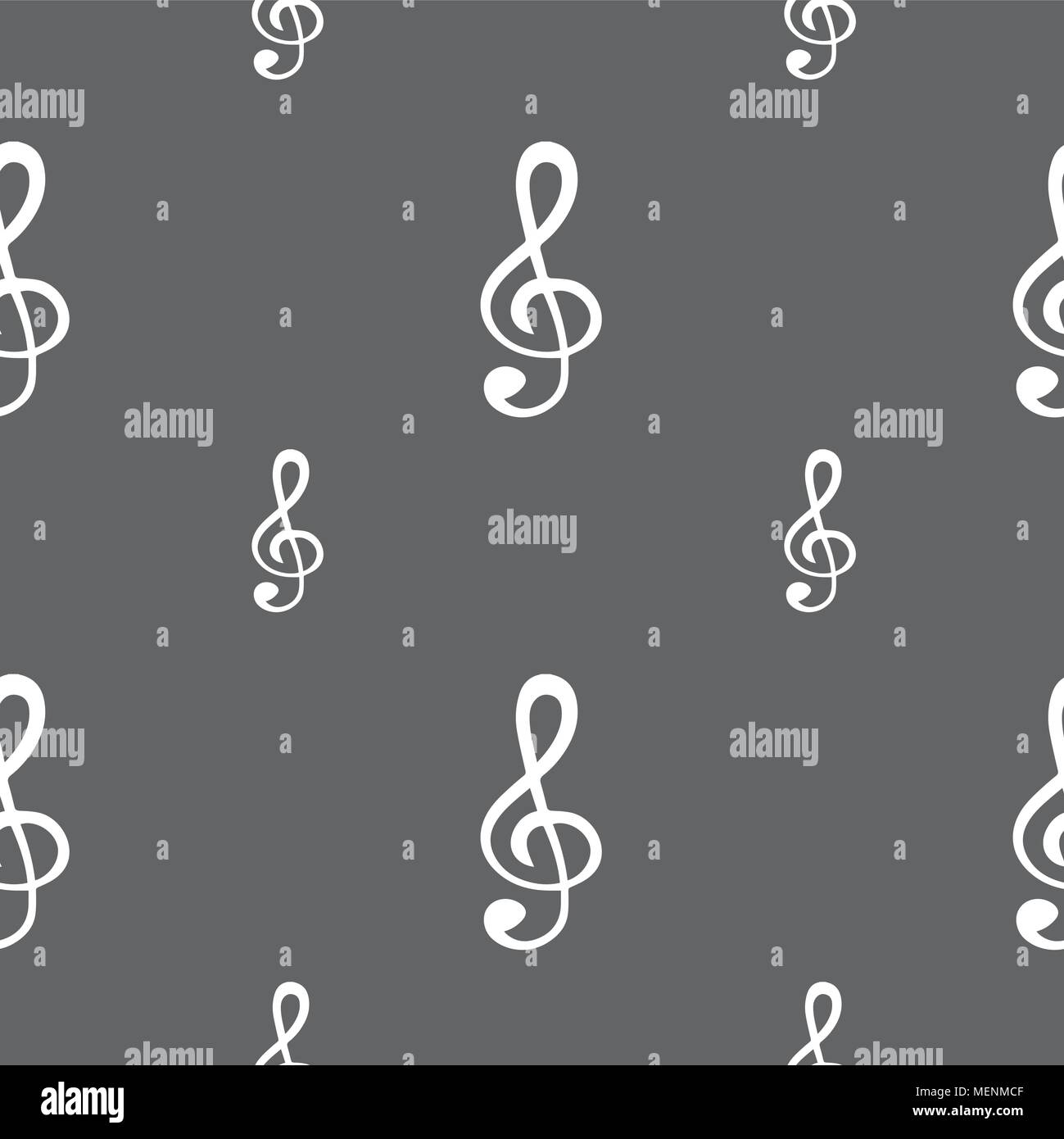 treble clef icon. Seamless pattern on a gray background. Vector ...