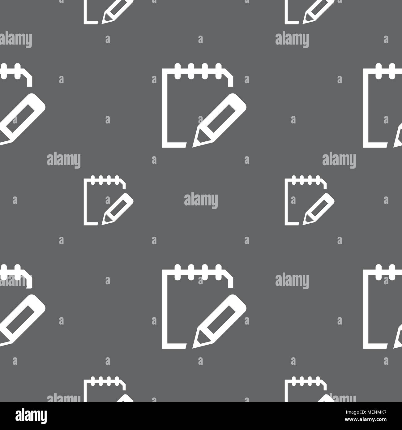 Edit document sign icon. Seamless pattern on a gray background. Vector ...