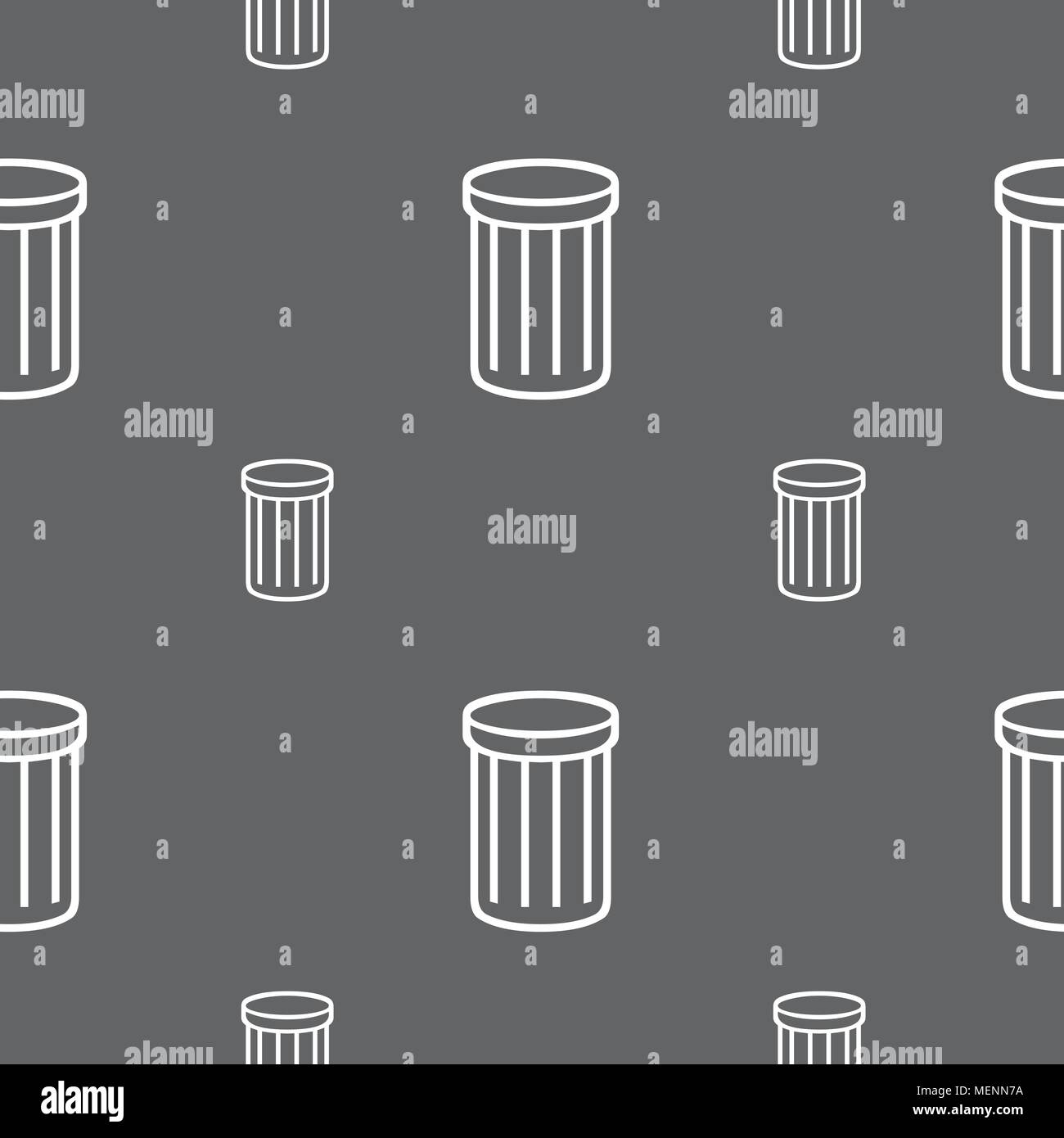 Recycle bin sign icon. Symbol. Seamless pattern on a gray background ...