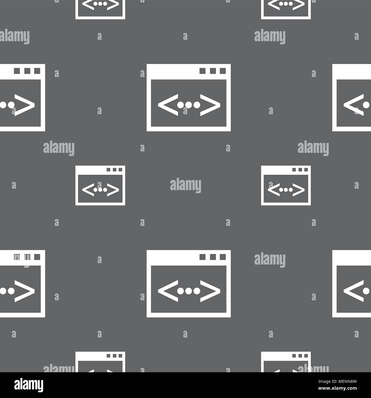 Code sign icon. Programmer symbol. Seamless pattern on a gray ...