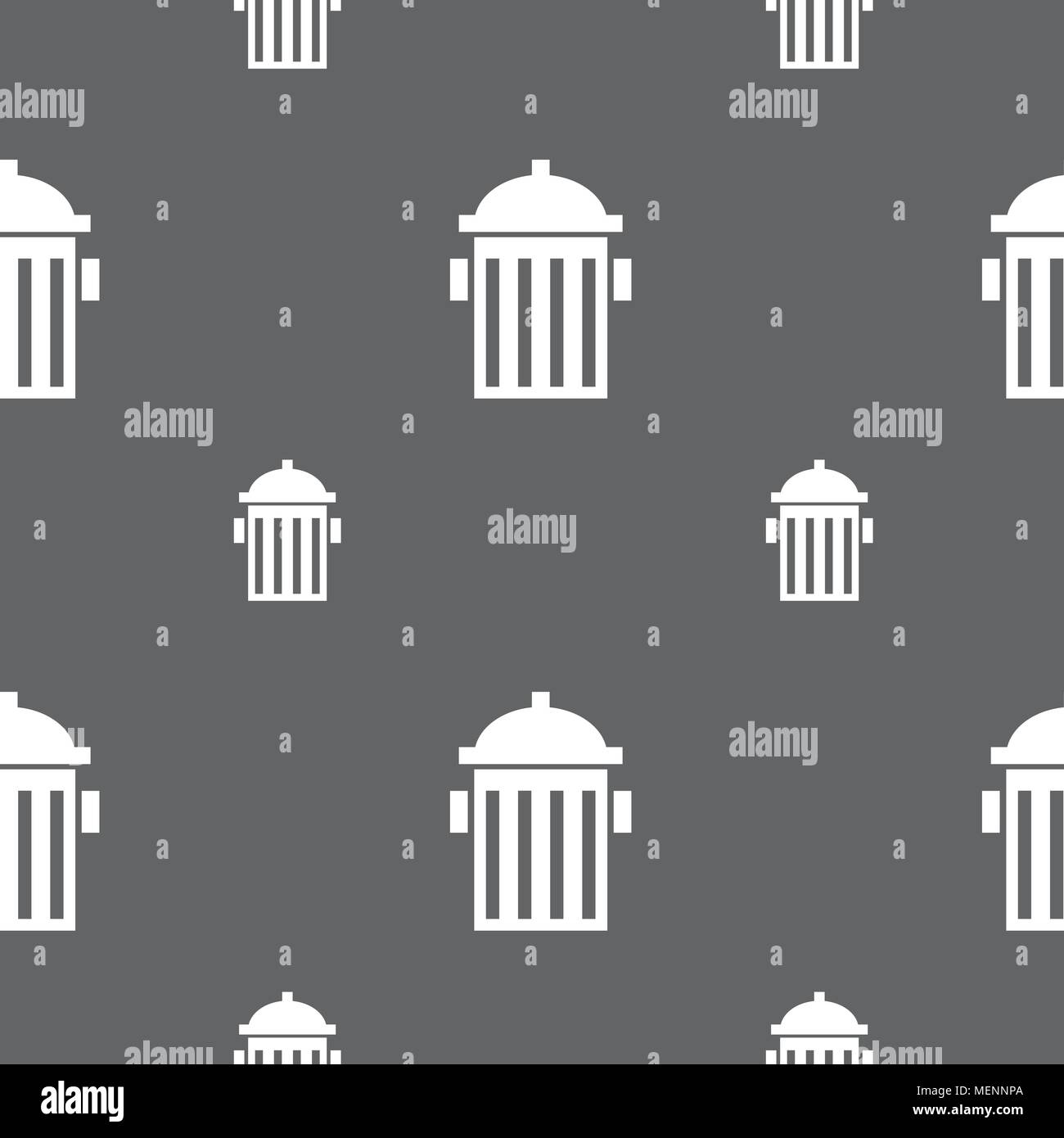 fire hydrant icon sign. Seamless pattern on a gray background. Vector illustration Stock Vector