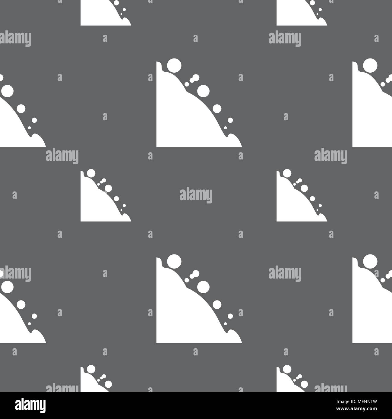 Rockfall icon. Seamless pattern on a gray background. Vector illustration Stock Vector