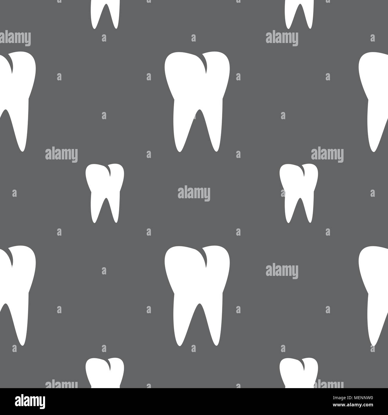 tooth icon. Seamless pattern on a gray background. Vector illustration ...