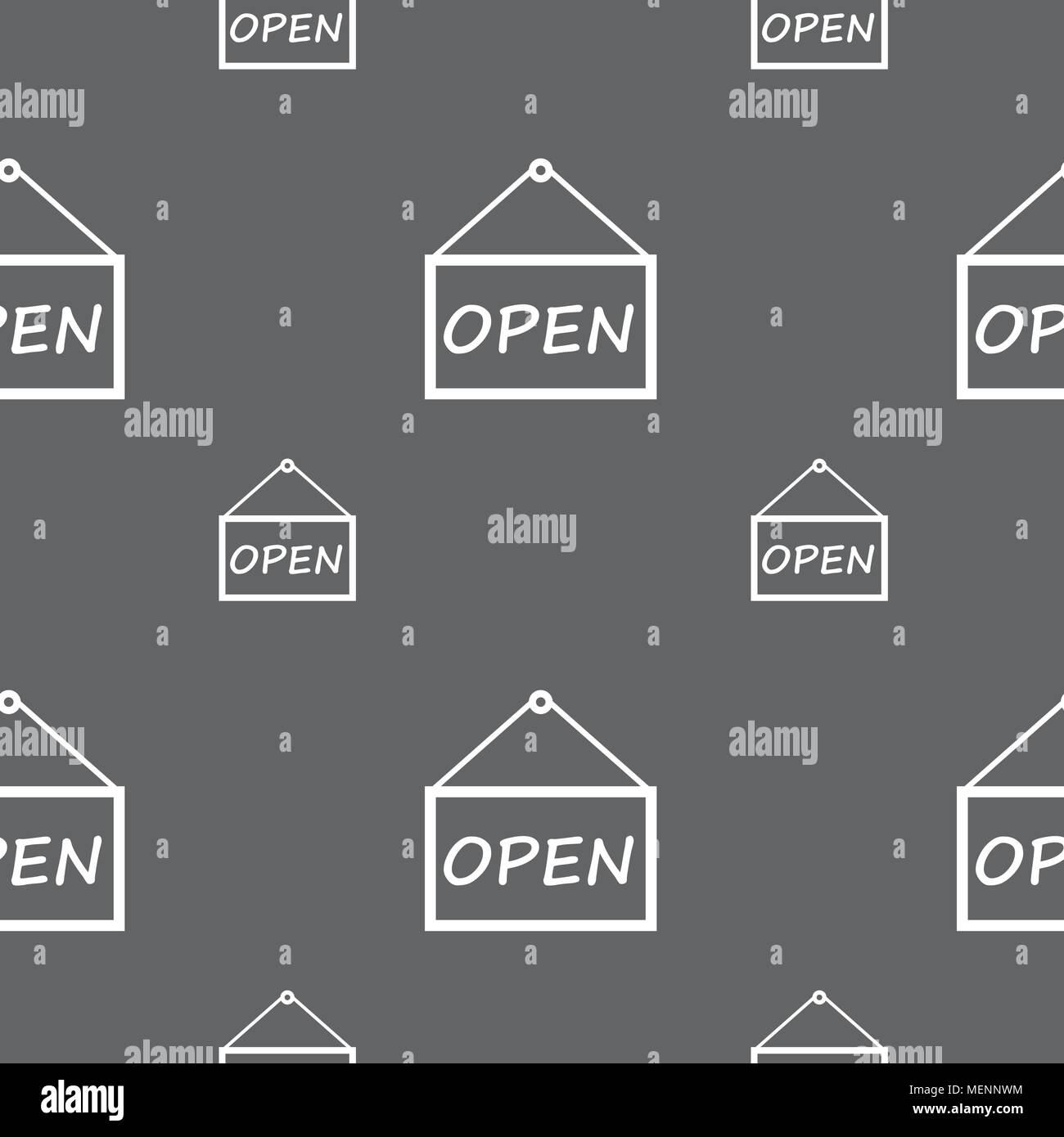open icon sign. Seamless pattern on a gray background. Vector illustration Stock Vector