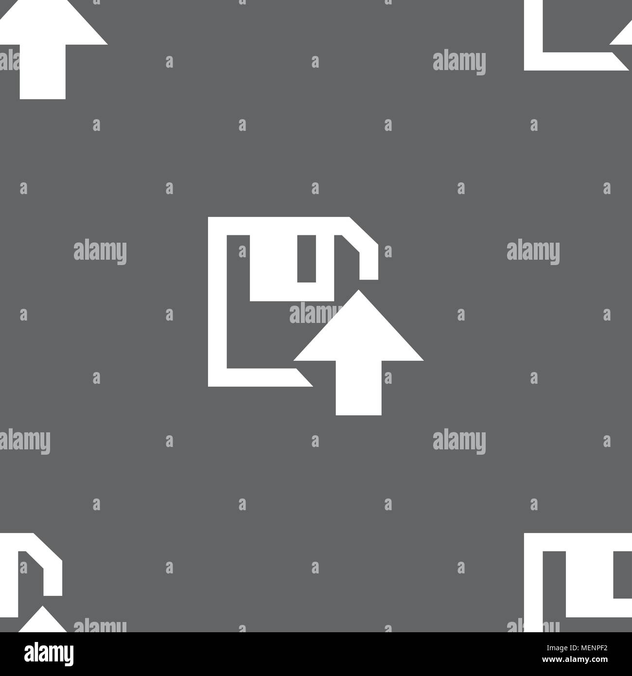 floppy icon. Flat modern design. Seamless pattern on a gray background. Vector illustration Stock Vector