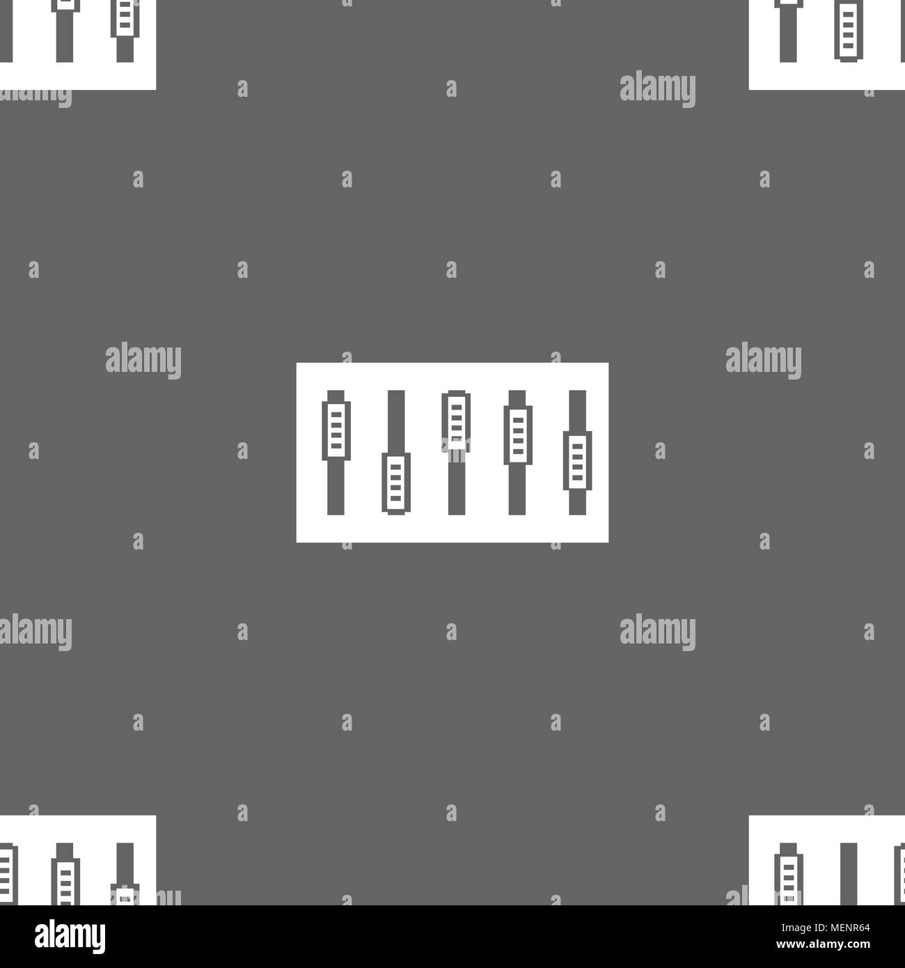 Dj console mix handles and buttons icon symbol. Seamless pattern on a ...