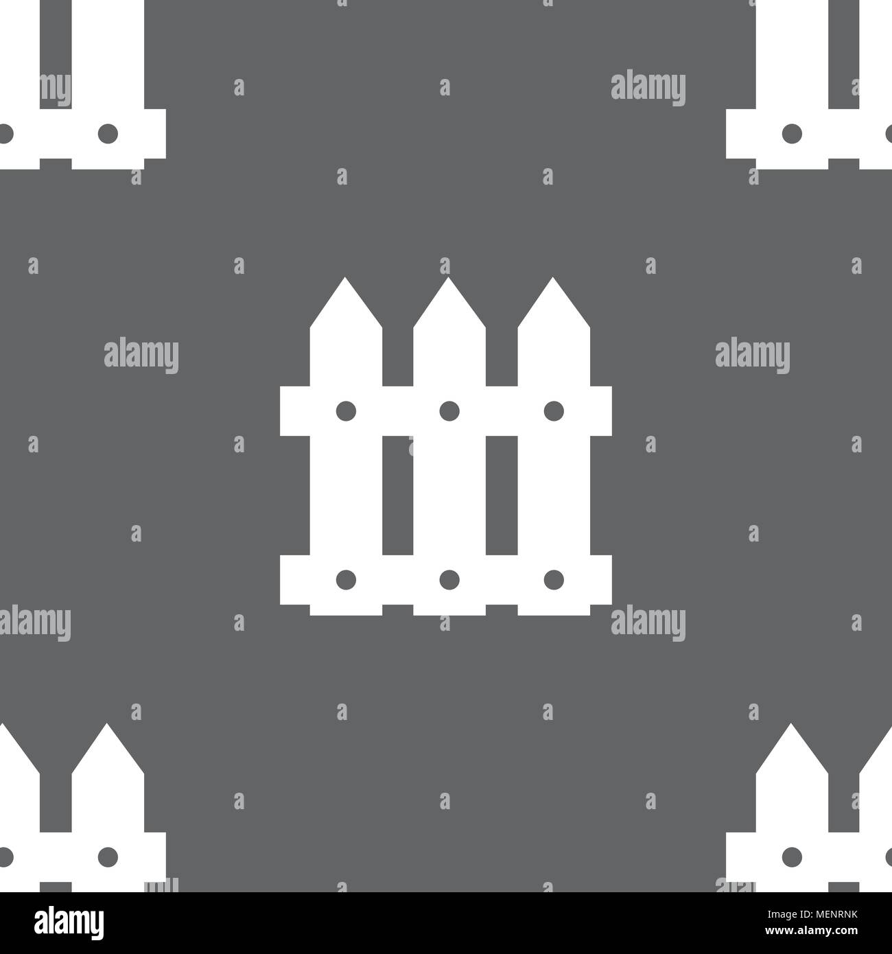 Fence icon sign. Seamless pattern on a gray background. Vector ...