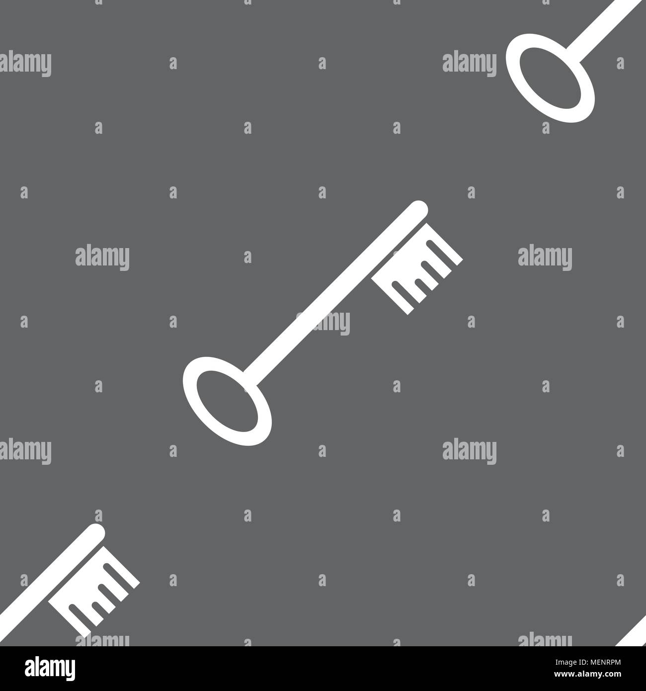 Key icon sign. Seamless pattern on a gray background. Vector illustration Stock Vector
