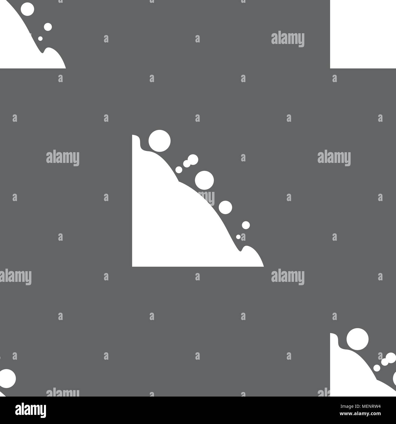 Rockfall icon. Seamless pattern on a gray background. Vector illustration Stock Vector