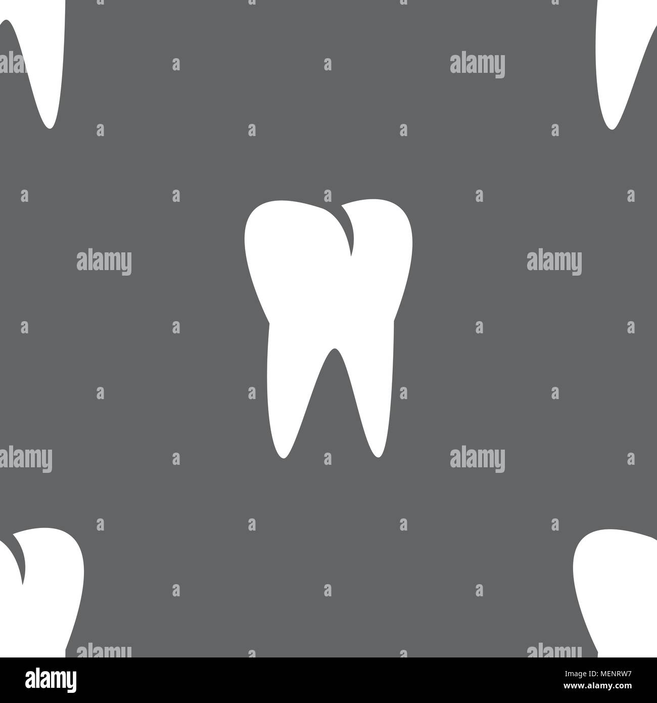 tooth icon. Seamless pattern on a gray background. Vector illustration ...