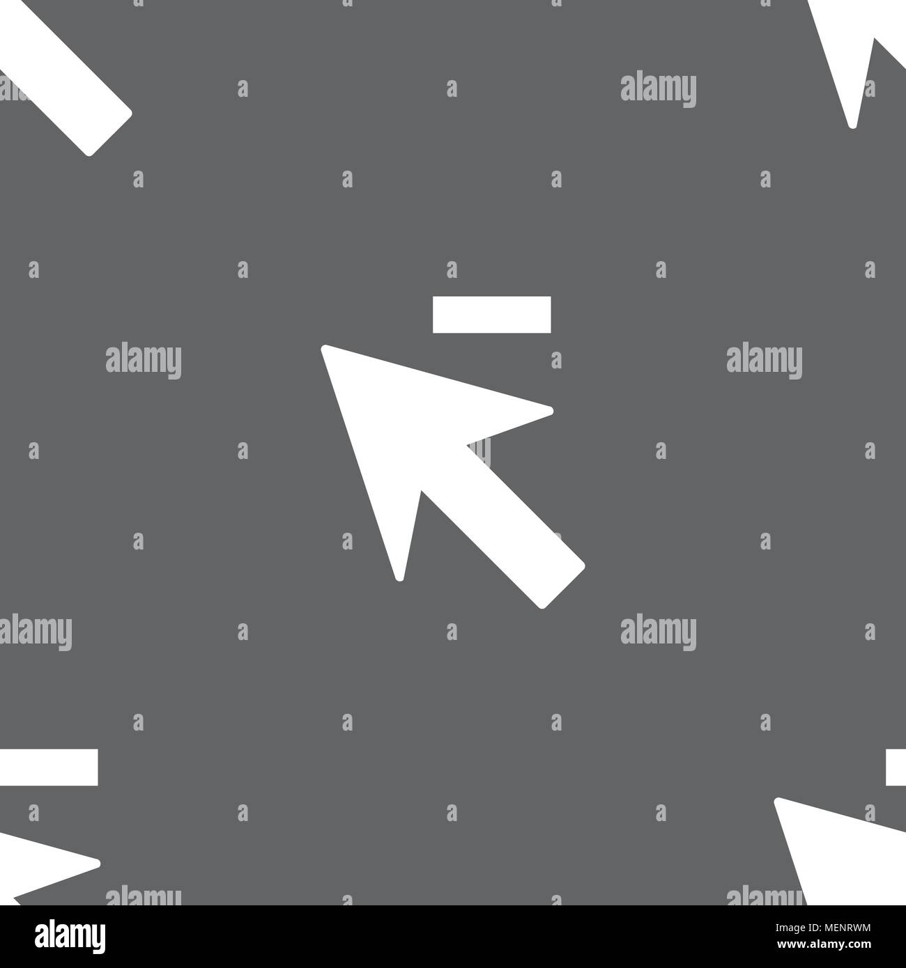Cursor, arrow minus icon sign. Seamless pattern on a gray background ...