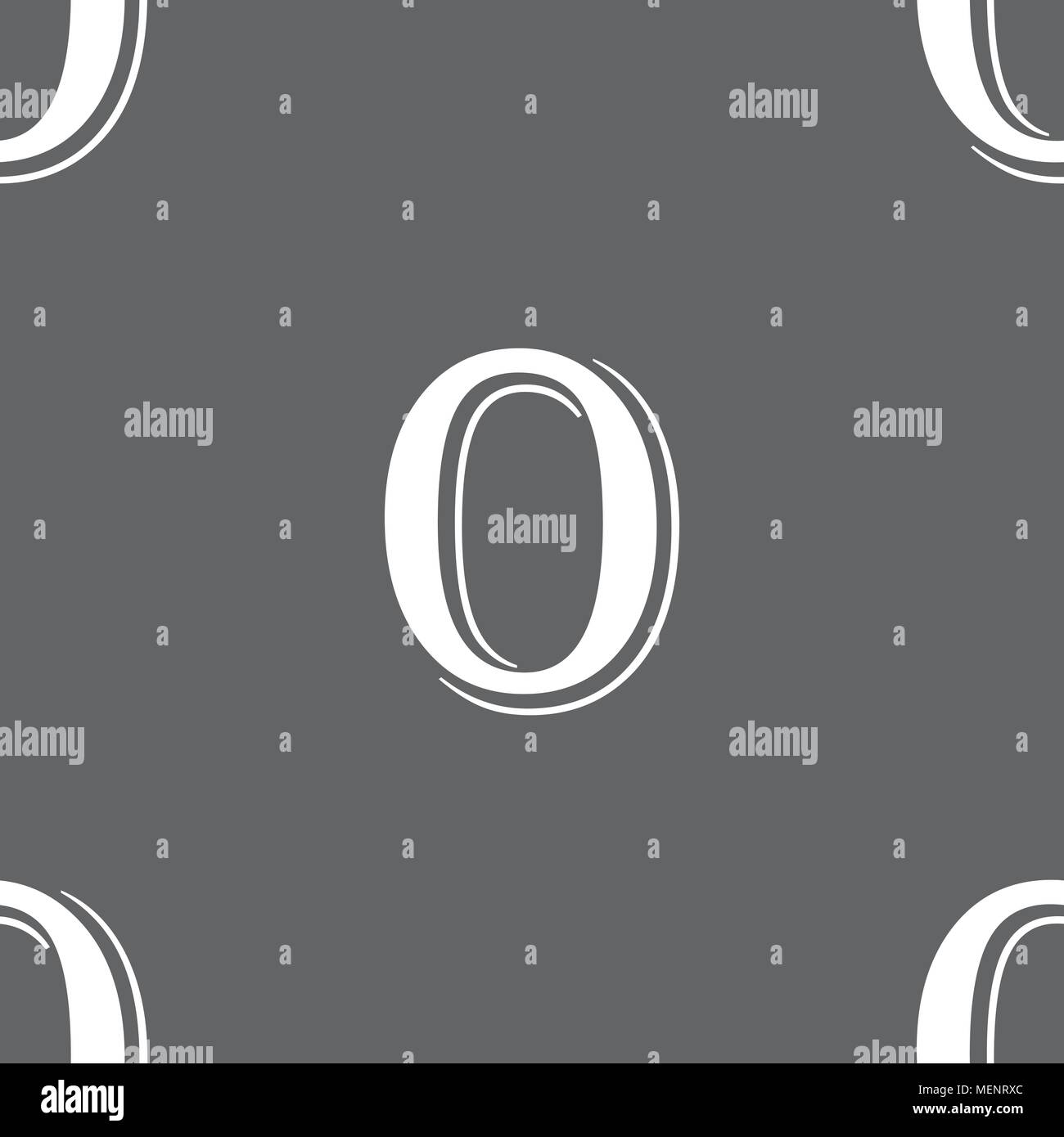 number zero icon sign. Seamless pattern on a gray background. Vector ...