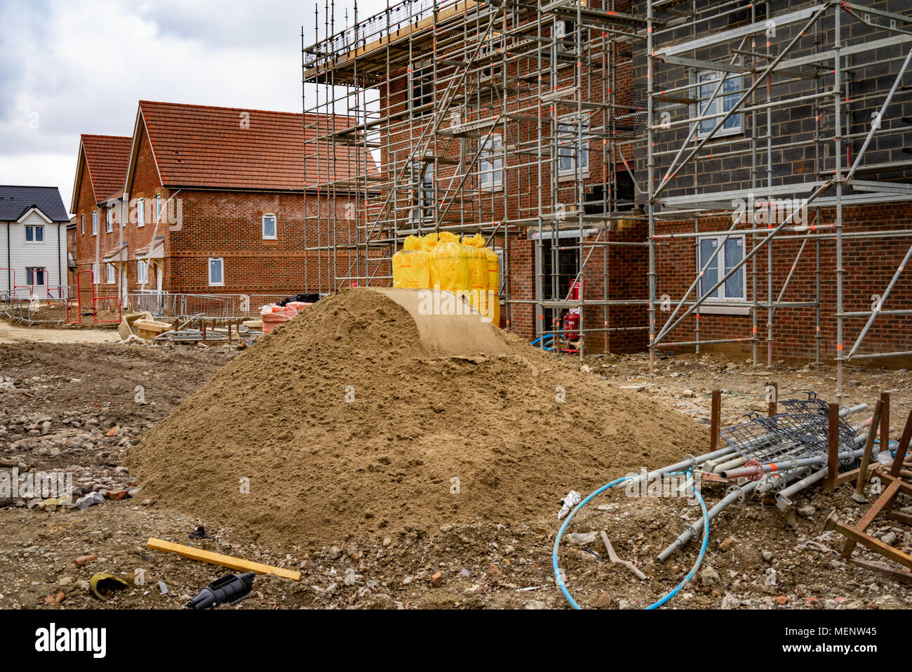 Construction site in Billingshurst in West Sussex England Stock Photo