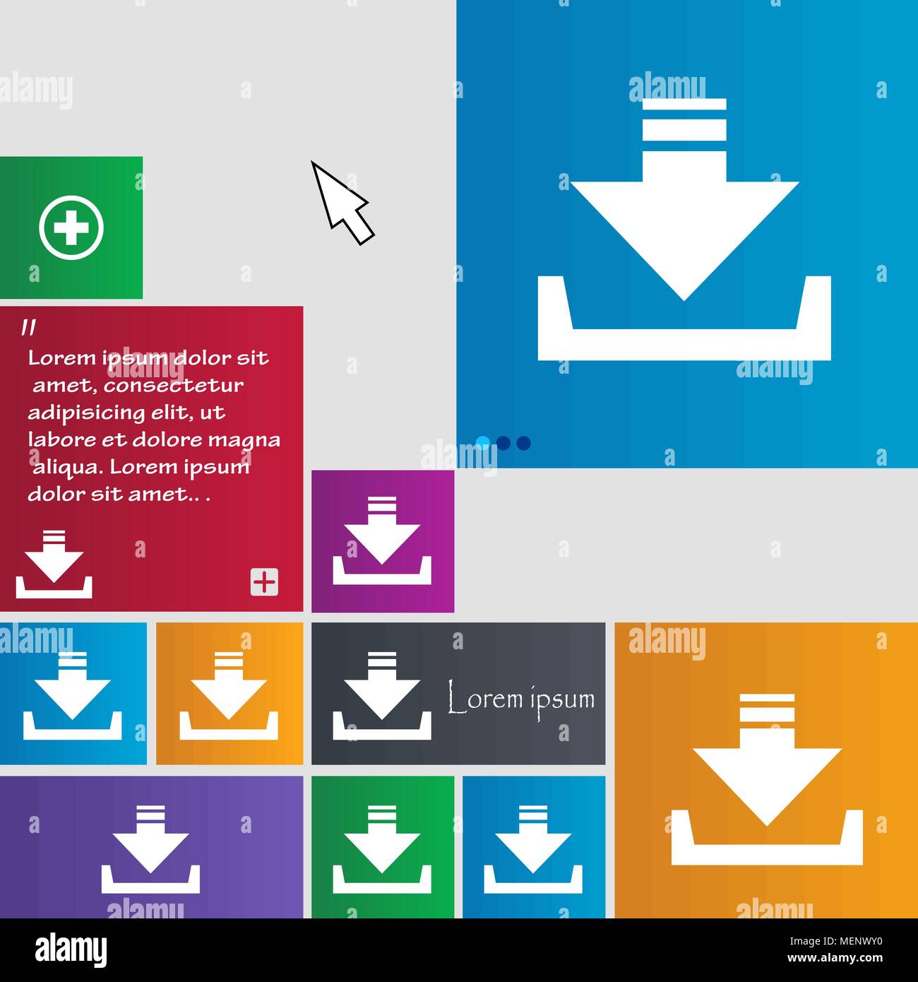 Restore icon sign. buttons. Modern interface website buttons with