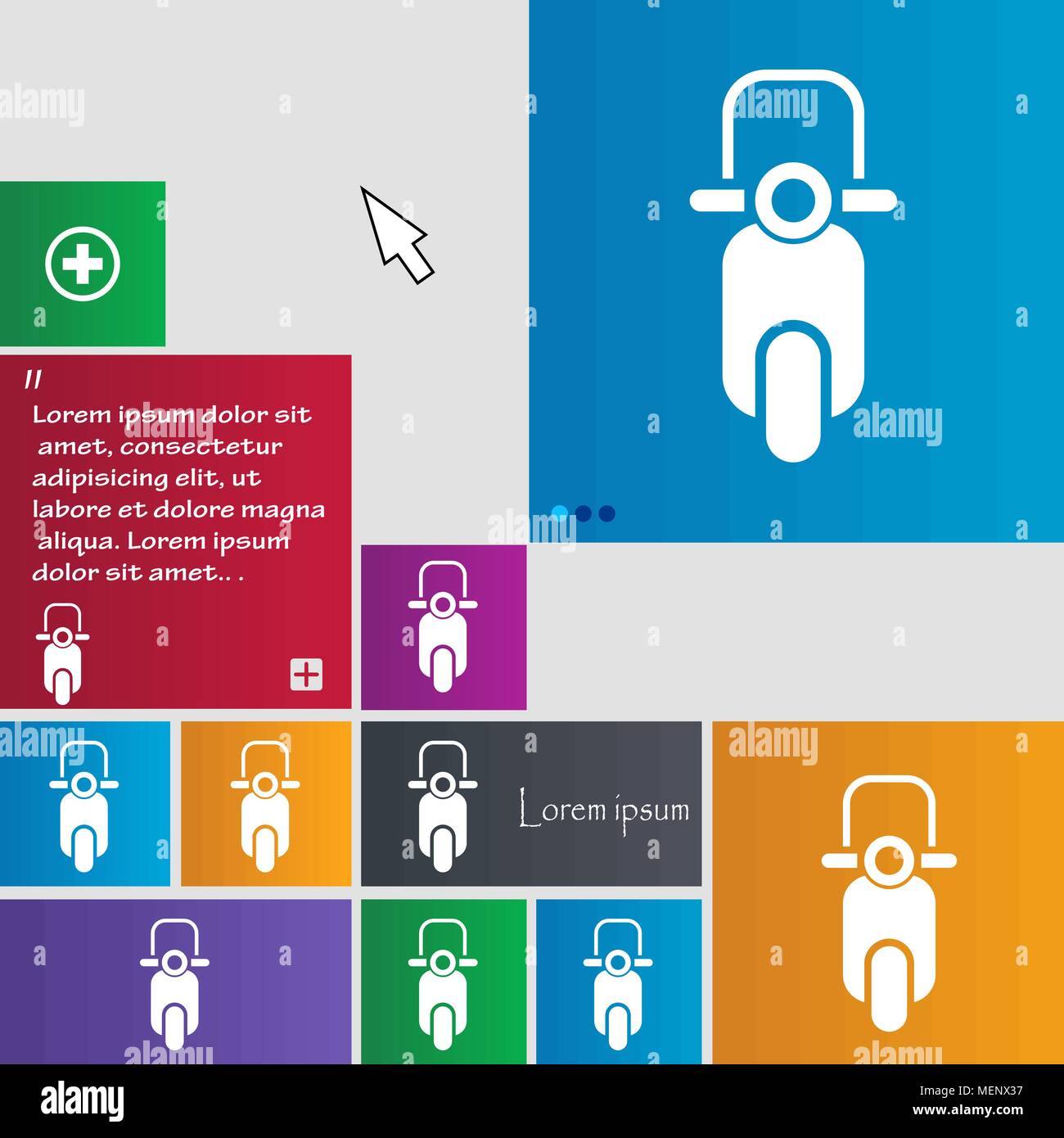 Scooter icon sign. buttons. Modern interface website buttons with