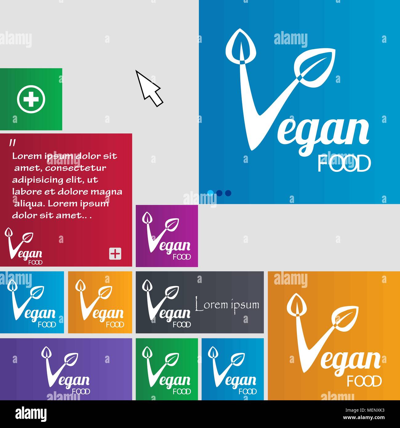 Vegan food graphic design icon sign. buttons. Modern interface website ...