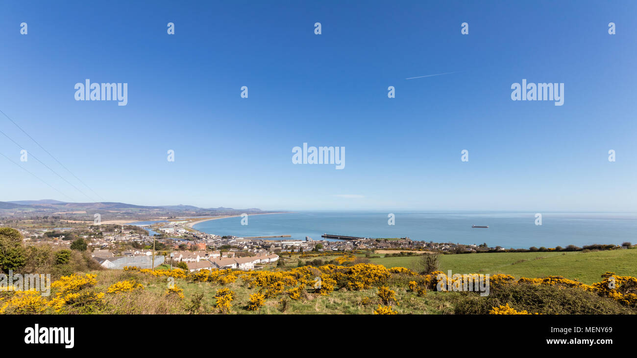 A view of Wicklow Bay from Ballyguile More. Stock Photo